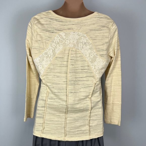 Suzanne Betro Womens Long Sleeve Lace Detail Henley Tee Blouse Cream size 1X - Picture 6 of 12